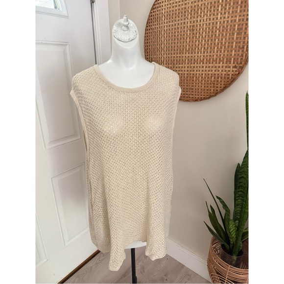 Abercrombie Fitch Womens Beige Knit Tank Top XXL Cotton Viscose Sleeveless - Picture 2 of 8